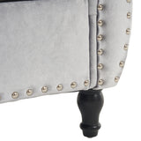 Velvet Multifunctional Storage Rectangular ottoman bench with 1 Pillow, grey - V.I.P Digital Presence