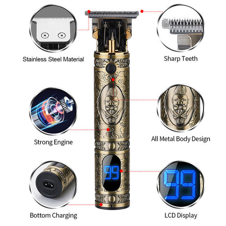 Oil Head Hair Clippers Hair Clippers Electric Hair Clippers Shave t9 Engraving Electric Hair Clippers - V.I.P Digital Presence