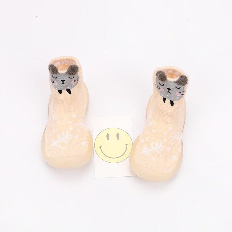 Baby cartoon walking shoes, cute multi-color children's floor socks, soft soled anti slip knitted shoes - V.I.P Digital Presence