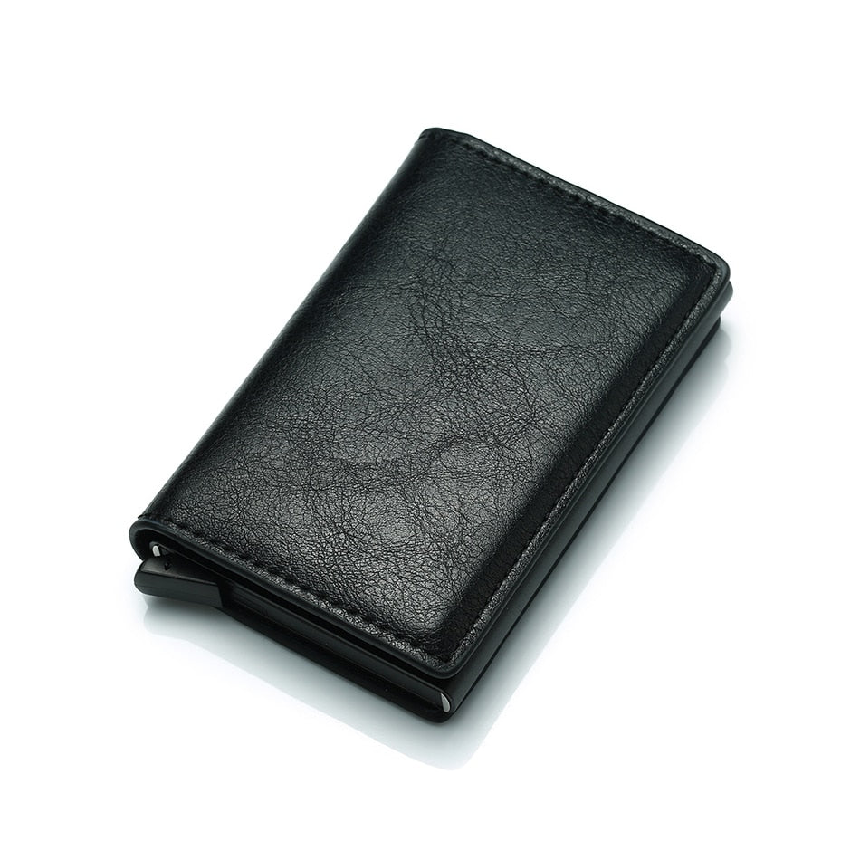 DIENQI Top Quality Wallet Men Money Bag Mini Purse Male Vintage Automatical Aluminium Rfid Card Holder Wallet Small Smart Wallet - V.I.P Digital Presence