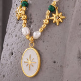 Titanium Steel Freshwater Pearl Oval Pendant Necklace - V.I.P Digital Presence