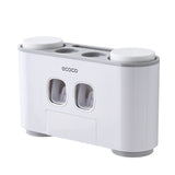 Toothbrush rack wall-mounted punch-free bathroom wall-mounted suction toothbrush set - V.I.P Digital Presence