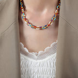 Niche Dripping Oil Titanium Steel Necklace Versatile Personalized Jewelry for Women - V.I.P Digital Presence