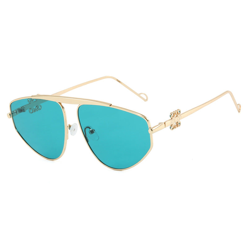 Single beam irregular sunglasses, metal toad hollow sunglasses, European and American UV resistant sunglasses, concave design for women - V.I.P Digital Presence