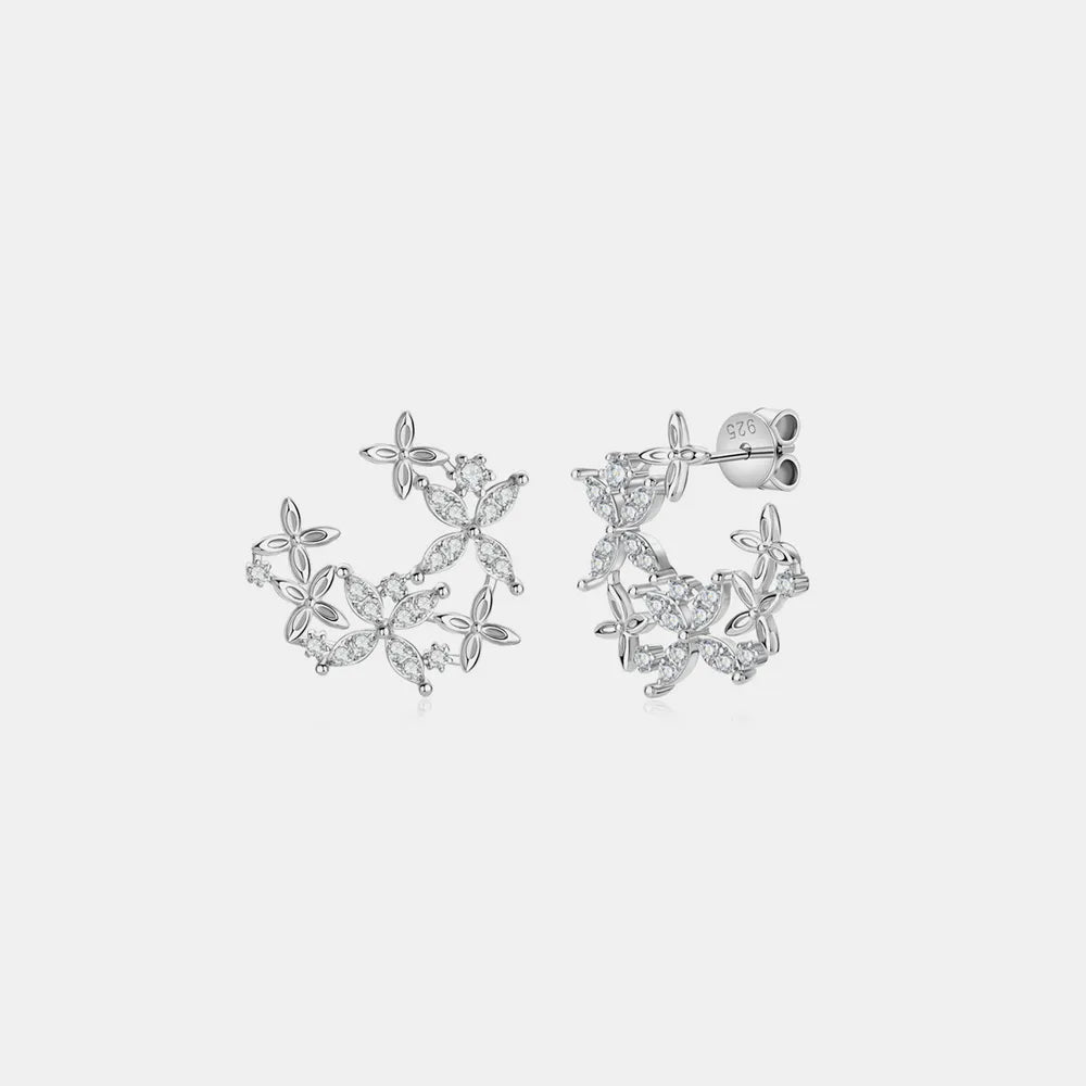 925 Sterling Silver Moissanite Lucky Clover Earrings - V.I.P Digital Presence