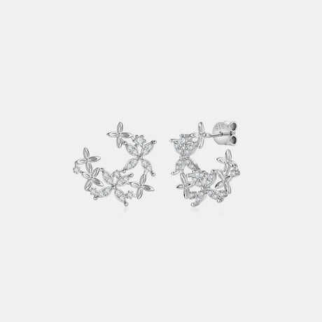925 Sterling Silver Moissanite Lucky Clover Earrings - V.I.P Digital Presence