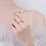S925 Sterling Silver Micro-Pave Flash Diamond Twisted Rope Ring for Women, Ins-Inspired Korean Style, Unique Design, Hollow Twisted Open Ring - V.I.P Digital Presence