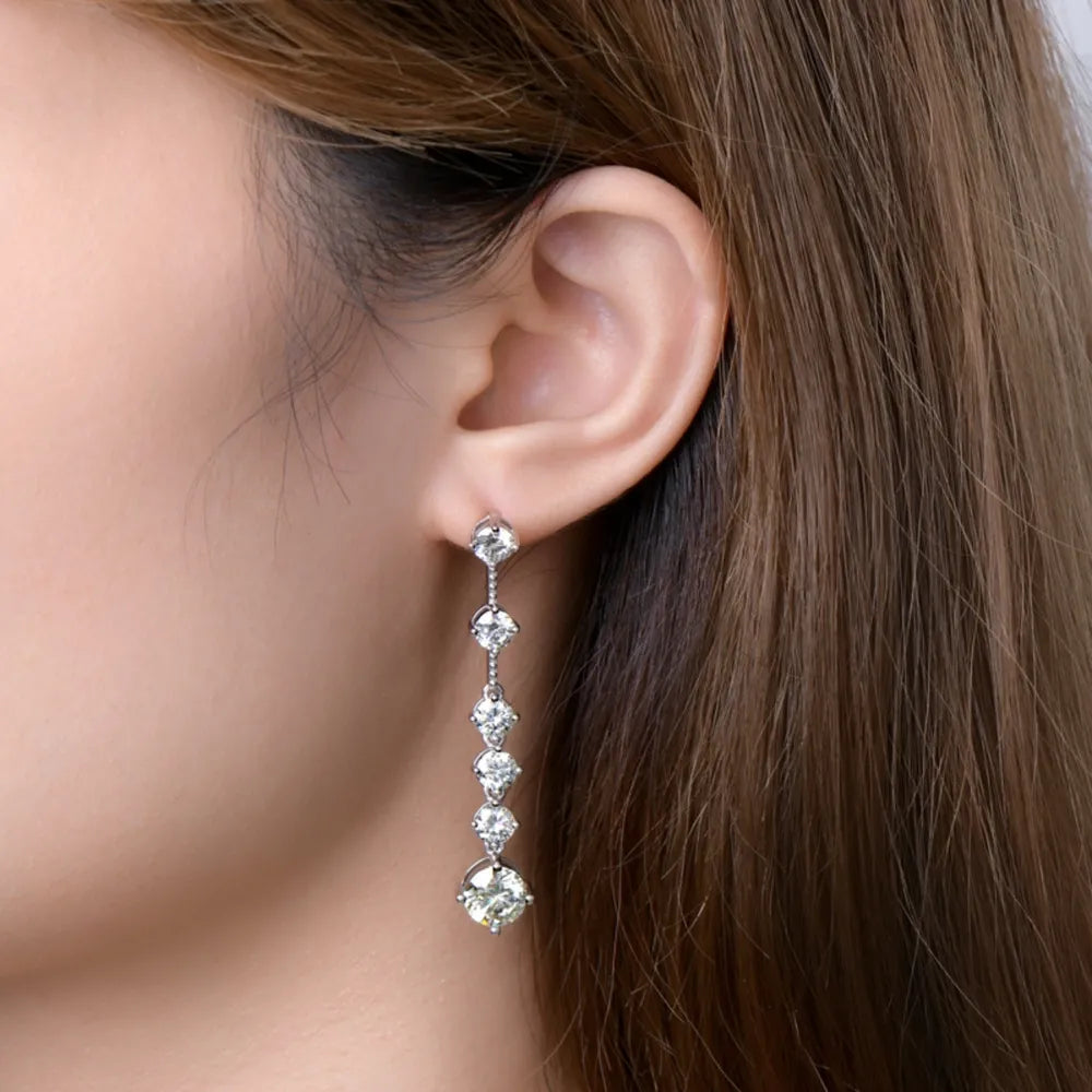4 Carat Moissanite 925 Sterling Silver Earrings - V.I.P Digital Presence