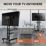 FANCO Universal Rotating TV Stand, suitable for 32-80 inch TVs, adjustable tilt height, maximum VESA 600x400mm (black) - V.I.P Digital Presence