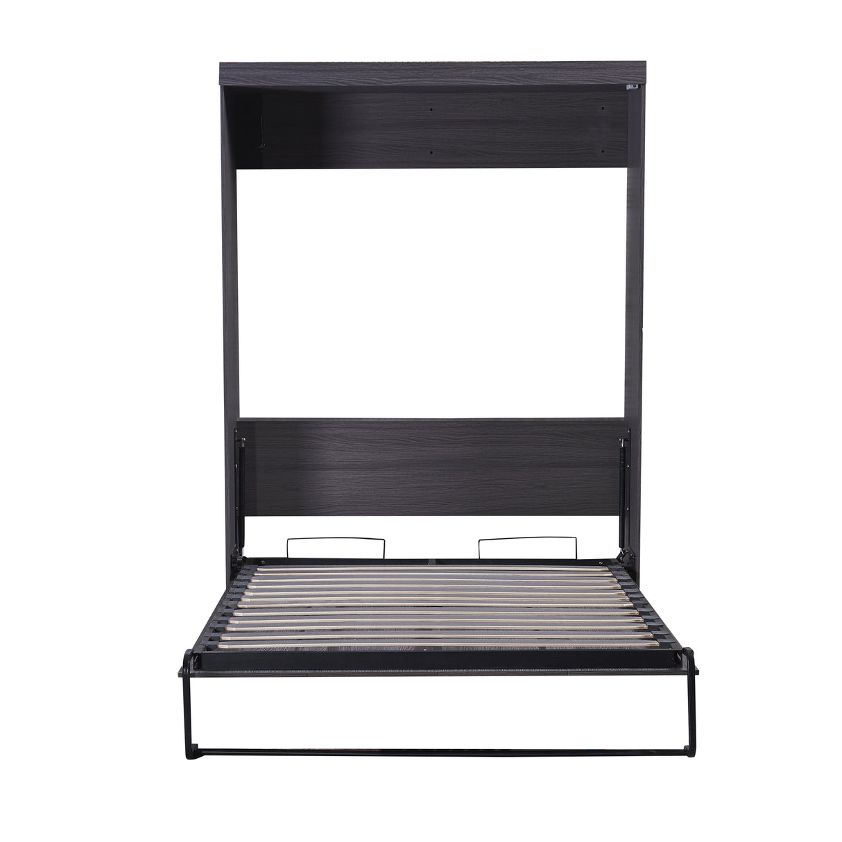 Full Size Murphy Bed with Wardrobe and Drawers, Storage Bed, can be Folded into a Cabinet, Gray - V.I.P Digital Presence