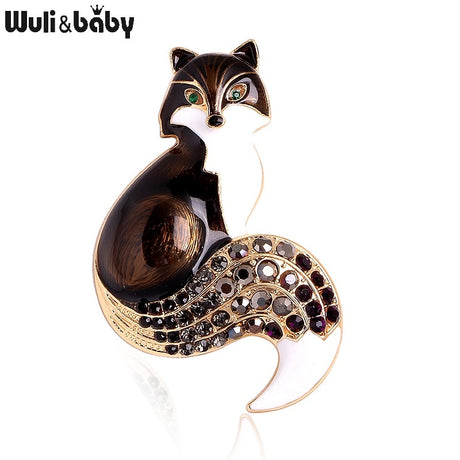 Wuli&baby Rhinestone Enamel Fox Brooches For Women Animal Party Causal Brooch Pins Gifts - V.I.P Digital Presence