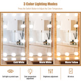 Vanity Desk Set Stool & Dressing Table with LED Lighting Mirror Drawer and Wood Cosmetic Table Chest of Drawers Nature Color - V.I.P Digital Presence