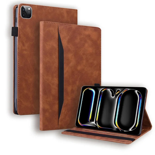 Funda para iPad Pro 11 de 13 pulgadas (2024), funda de piel sintética suave de TPU con parte trasera tipo libro para iPad Pro M4 de 11 y 13 pulgadas. 