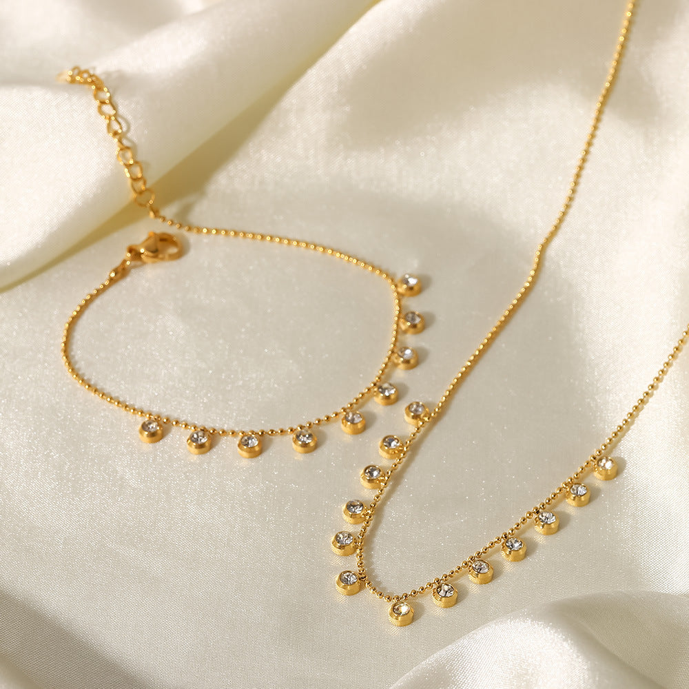 Fashionable and versatile titanium steel necklace white zircon stainless steel necklace for women - V.I.P Digital Presence