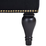 58 inch velvet lounge chair, button cluster right arm lounge chair with nail head decoration and solid wood legs - V.I.P Digital Presence