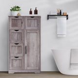 Bathroom Storage Cabinet with Storage 5 Drawers and 1 Door, Entryway Cabinet with Adjustable Shelf Grey - V.I.P Digital Presence