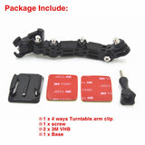 Motorcycle Helmet Mount Curved Adhesive Arm For Xiaomi yi 4K Gopro Hero 8 7 6 5 4 SJCAM sj4000 Eken H9 Action Camera Accessories