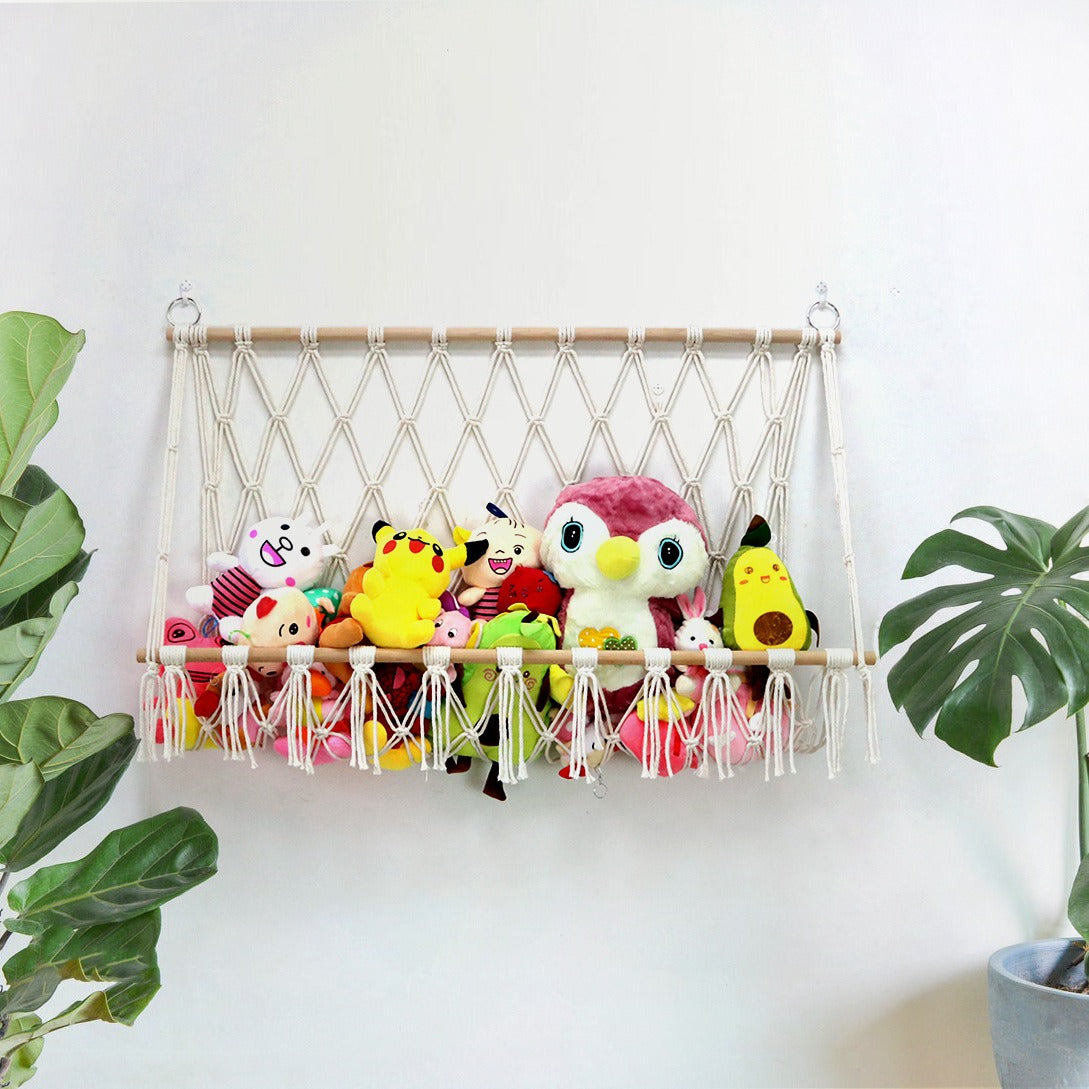 Creative wall decoration cotton rope woven mesh bag toy hammock storage tapestry - V.I.P Digital Presence