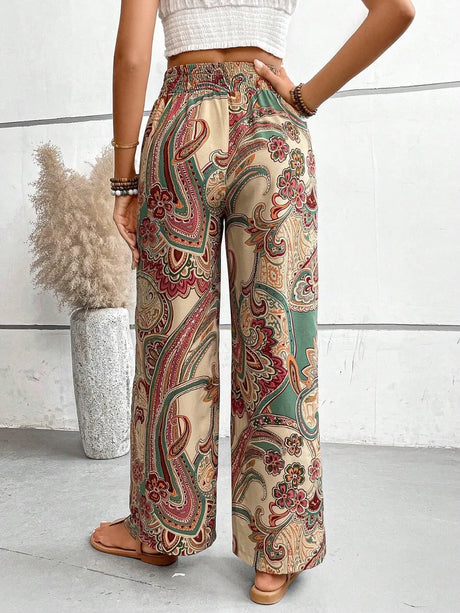 Printed Wide Leg Pants - V.I.P Digital Presence