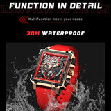 Lige New Men's Watch Square Multifunction Chronograph 30M Waterproof Watch - V.I.P Digital Presence