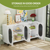Modern Accent Sideboard Cabinet with Acrylic Doors, Freestanding Storage Cupboard Console Table for Kitchen Dining White - V.I.P Digital Presence