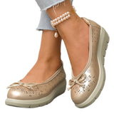 Hollow out ultra light bow soft sole thick sole plus size women's shoes - V.I.P Digital Presence