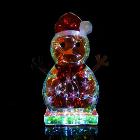 Christmas Colorful Glowing Snowman Ornament Flat Snowman Desktop Plug in Night Light - V.I.P Digital Presence