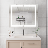 36 x 30 inch Medicine Cabinet with LED Vanity Mirror Anti-Fog  Recessed or Surface Mount Waterproof DimmableAluminum 3000K~6000K Lighted Double Door Bathroom Cabinet with Touch Switch - V.I.P Digital Presence