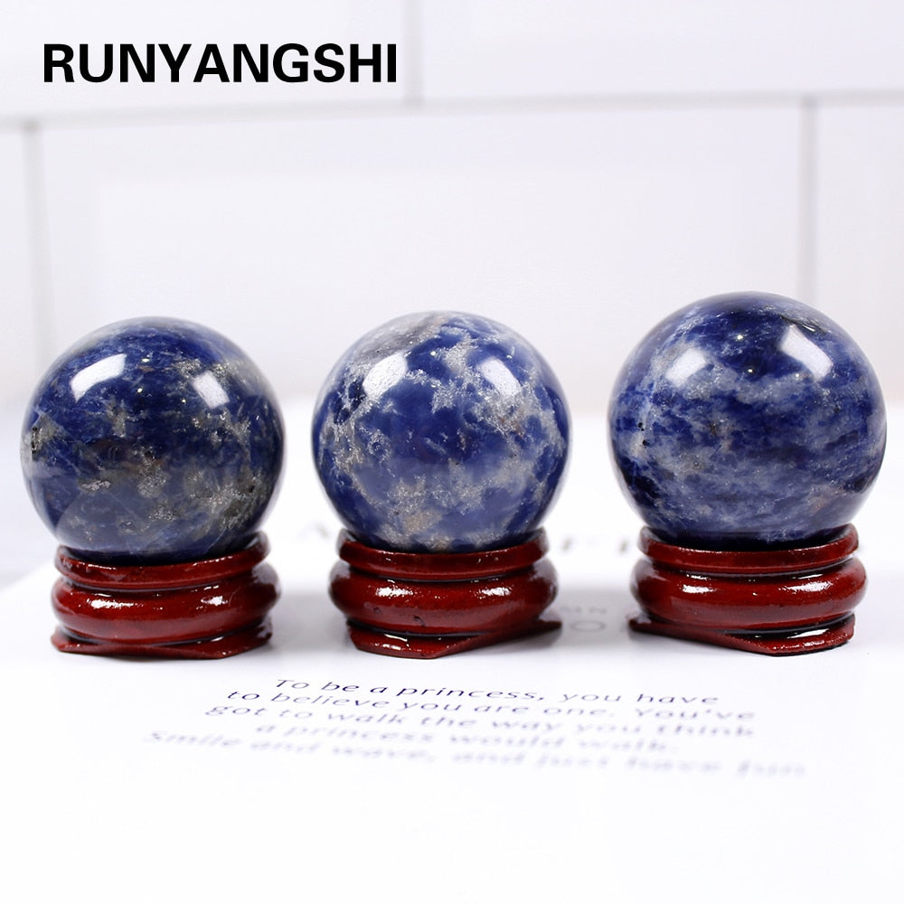 Natural crystal ball polished crystal crafts Blue-vein stone sodalite Wish ball ornament - V.I.P Digital Presence