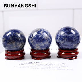 Natural crystal ball polished crystal crafts Blue-vein stone sodalite Wish ball ornament - V.I.P Digital Presence