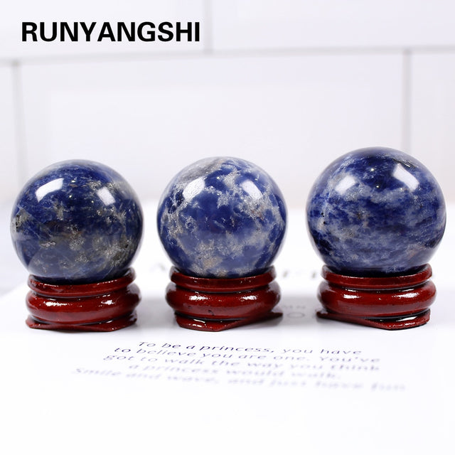 Natural crystal ball polished crystal crafts Blue-vein stone sodalite Wish ball ornament - V.I.P Digital Presence