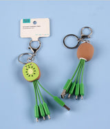 Kiwi Mobile Data Cable Healing Series Fruit Smile Keychain Universal Charging Cable 3-in-1 - V.I.P Digital Presence