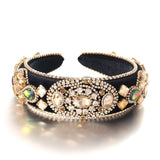 Baroque retro inlaid colored rhinestone sponge new fashionable hair band - V.I.P Digital Presence