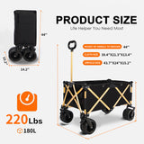 Folding Wagon Heavy Duty Utility Beach Wagon Cart for Sand with Big Wheels - V.I.P Digital Presence