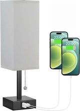 Linen 90 square desk lamp zipper switch three color temperature variable light A+C USB charging - V.I.P Digital Presence