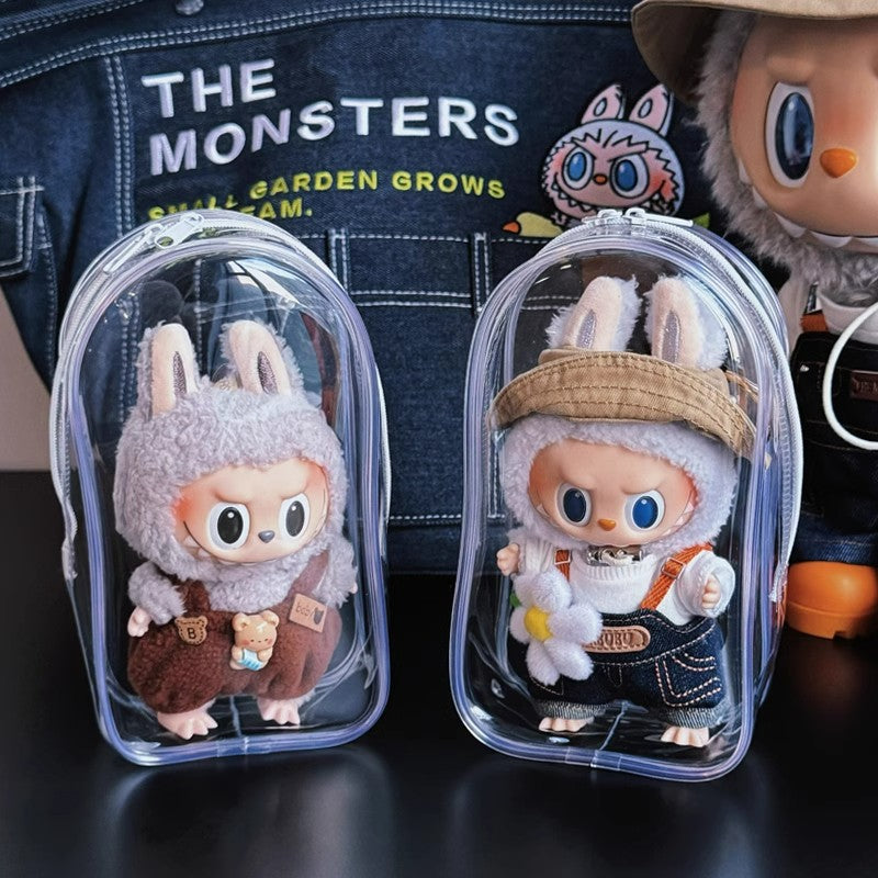 Labubu storage bag PVC high transparency thickened outdoor bag Xingdailu cotton doll exhibition walking bag labubu - V.I.P Digital Presence