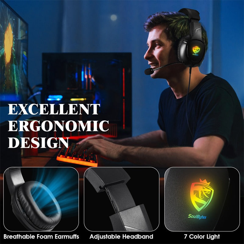 S20 Head mounted Gaming Earphones Wired RGB Luminous Earphones Computer Esports PS4 Earphones - V.I.P Digital Presence