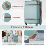 Hardshell Luggage Sets 3 Pieces 20"+28" Luggages and Cosmetic Case Spinner Suitcase with TSA Lock Lightweight,Green - V.I.P Digital Presence