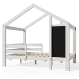 Full House Bed with Blackboard and Drawers Two assembly options White - V.I.P Digital Presence