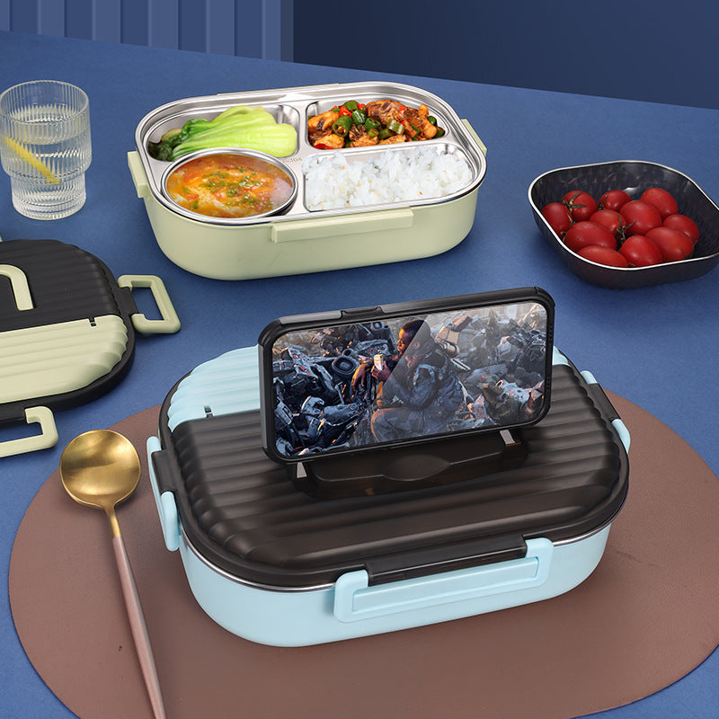 Microwaveable portable 304 stainless steel heat preservation rectangular lunch box fresh lunch box - V.I.P Digital Presence