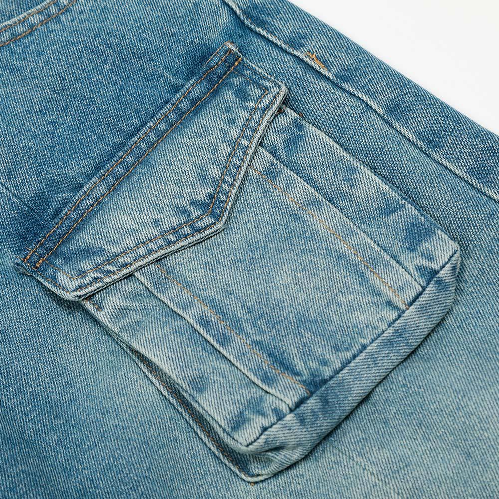 American High Street Vintage Washed Multi-Pocket Workwear Jeans Loose A-Line Wide Leg Long Pants for Men - V.I.P Digital Presence