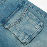 American High Street Vintage Washed Multi-Pocket Workwear Jeans Loose A-Line Wide Leg Long Pants for Men - V.I.P Digital Presence