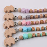 Cadena de silicona para chupete de bebé con diseño de rana de dibujos animados, cadena de pegamento para dientes de haya, juguete anticaída 