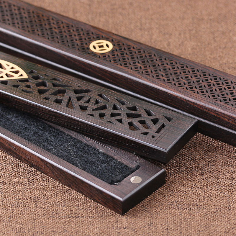 Wooden thread incense box, black sandalwood inlaid with boxwood, sleeping incense burner, incense burner, household indoor agarw - V.I.P Digital Presence