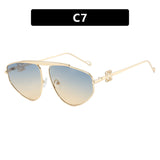 Single beam irregular sunglasses, metal toad hollow sunglasses, European and American UV resistant sunglasses, concave design for women - V.I.P Digital Presence