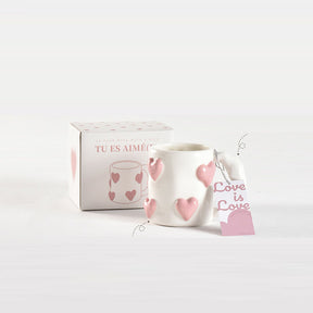 Peach Heart Ceramic Cup High Beauty Pink Girl Heart Mug Couple Water Cup Home Coffee Cup - V.I.P Digital Presence