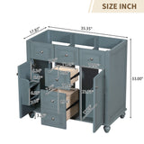 36 "No sink, with 2 drawers and soft closing door, independent makeup rack, bathroom cabinet, blue (excluding sink) - V.I.P Digital Presence