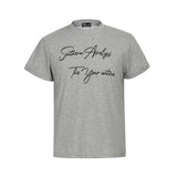 Handwritten English Letter Print Short Sleeve T-Shirt Men's Slim Fit Regular Shoulder Casual Round Neck Half Sleeve Top INS Trendy Tee - V.I.P Digital Presence