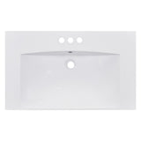 30" Single Bathroom Basin Sink, Vanity Top Only, 3-Faucet Holes, Resin - V.I.P Digital Presence