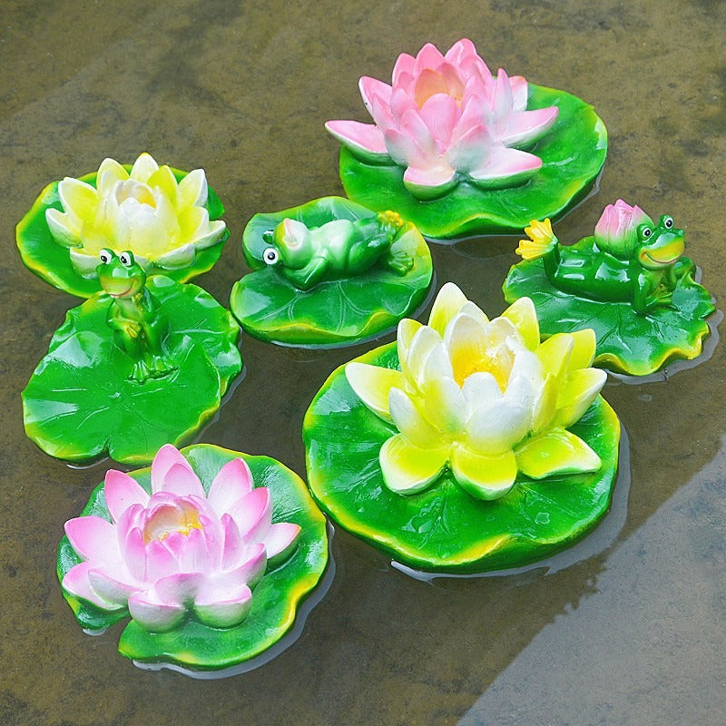 Floating Frog and Fish Pond Scenery Water Surface Decoration Water Fountain Resin - V.I.P Digital Presence